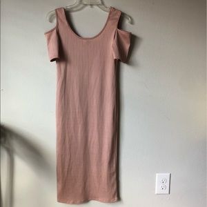 Fitted Ribbed Blush Dress